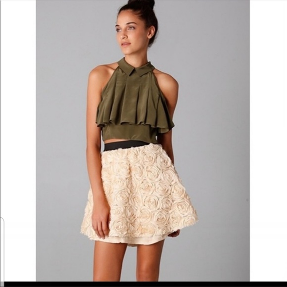 Free People Black 3D Rosettes Floral Skater Skirt - Picture 3 of 10